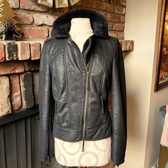 ***PRELOVED*** Hugo Boss Vegan Leather Moto Jacket - Picture 1 of 12